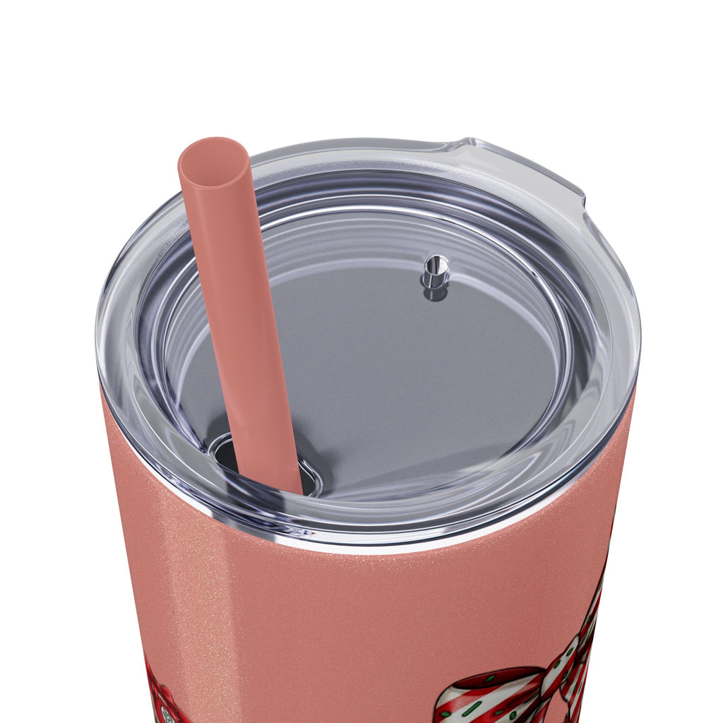 Christmas mug for the office team who keeps everything running smoothly. Candy Cane Christmas Office Secret Santa Design, 20oz with Straw