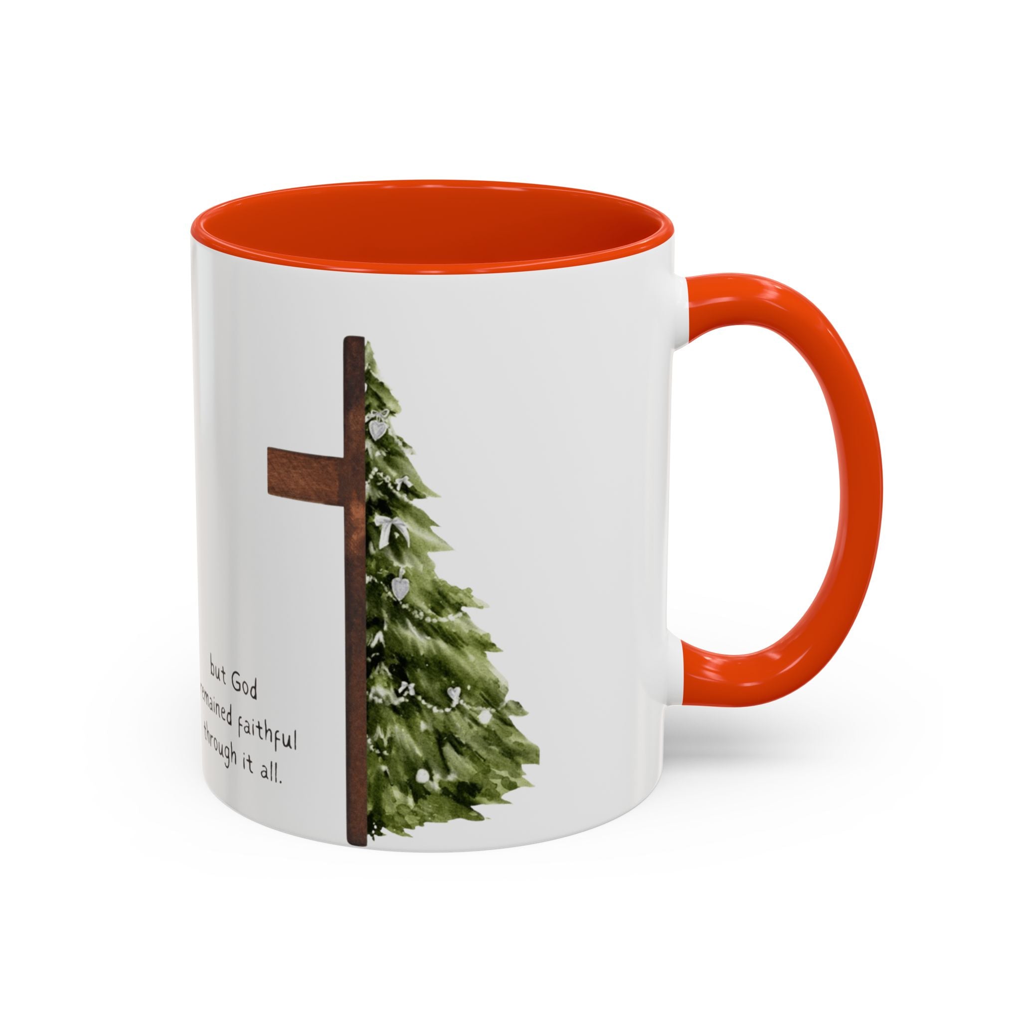 Christian Cross & Pine Tree Mug — Faith Reminder Coffee Cup (11oz/15oz)