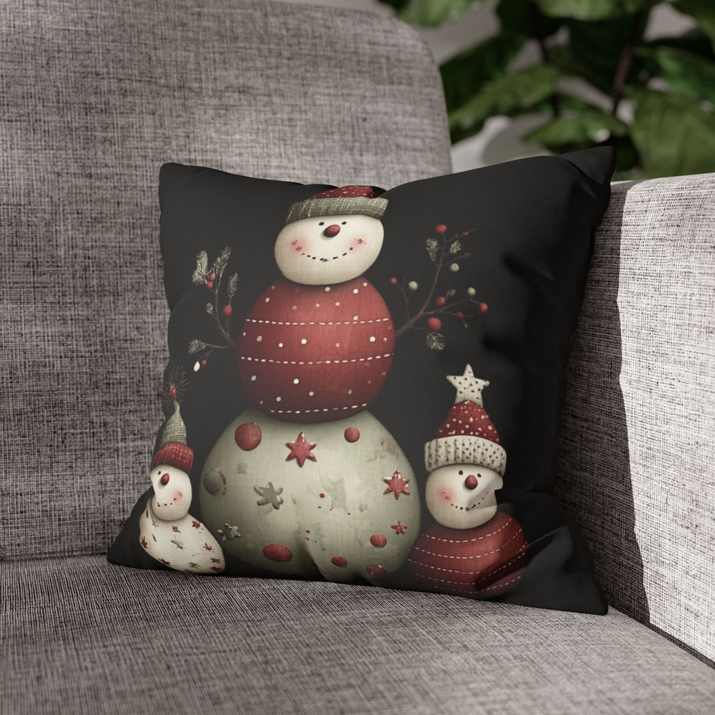 Christmas Snowman Pillowcase — Faux Suede Holiday Throw Pillow Cover CHRISTMAS PILLOW DÉCOR
