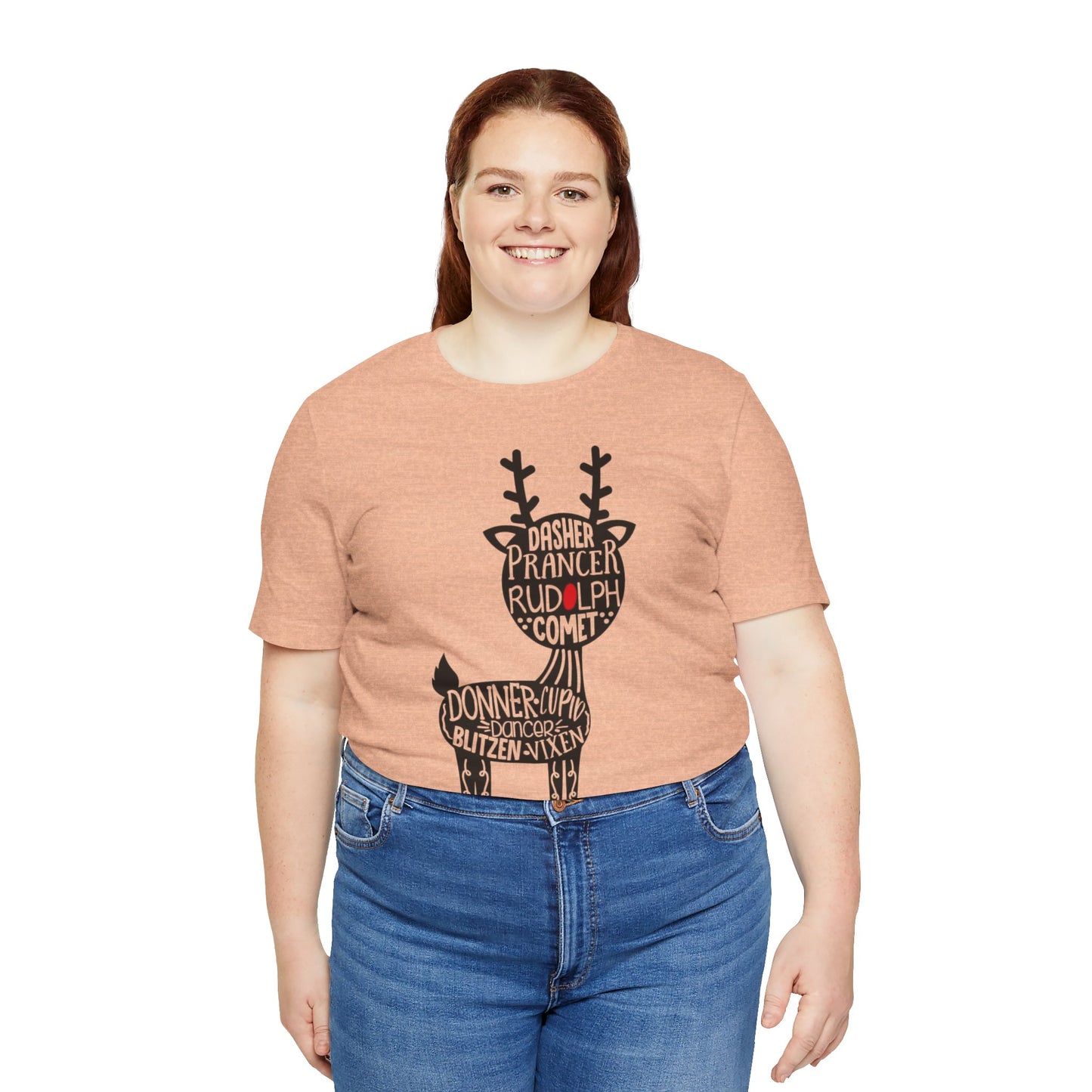 Christmas Reindeer Graphic Tee - Unisex Jersey Short Sleeve Shirt