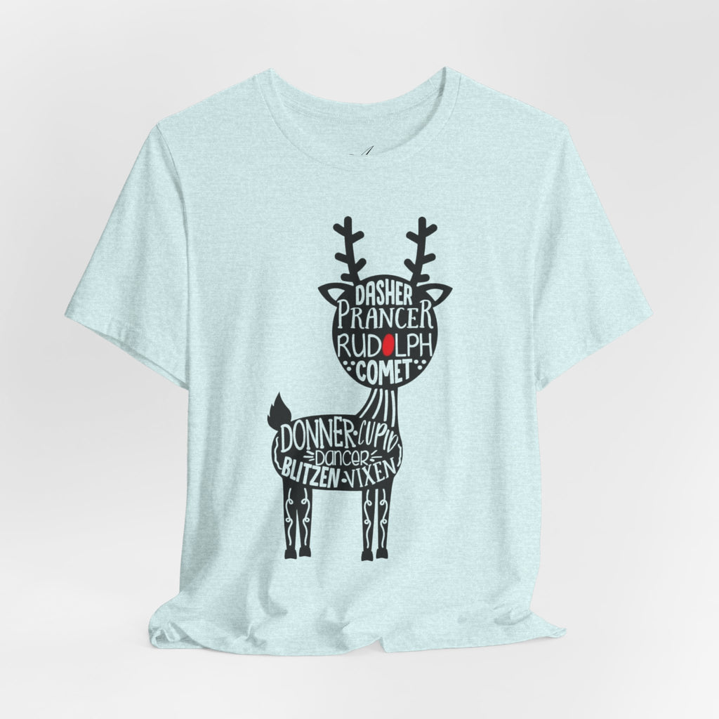 Christmas Reindeer Graphic Tee - Unisex Jersey Short Sleeve Shirt