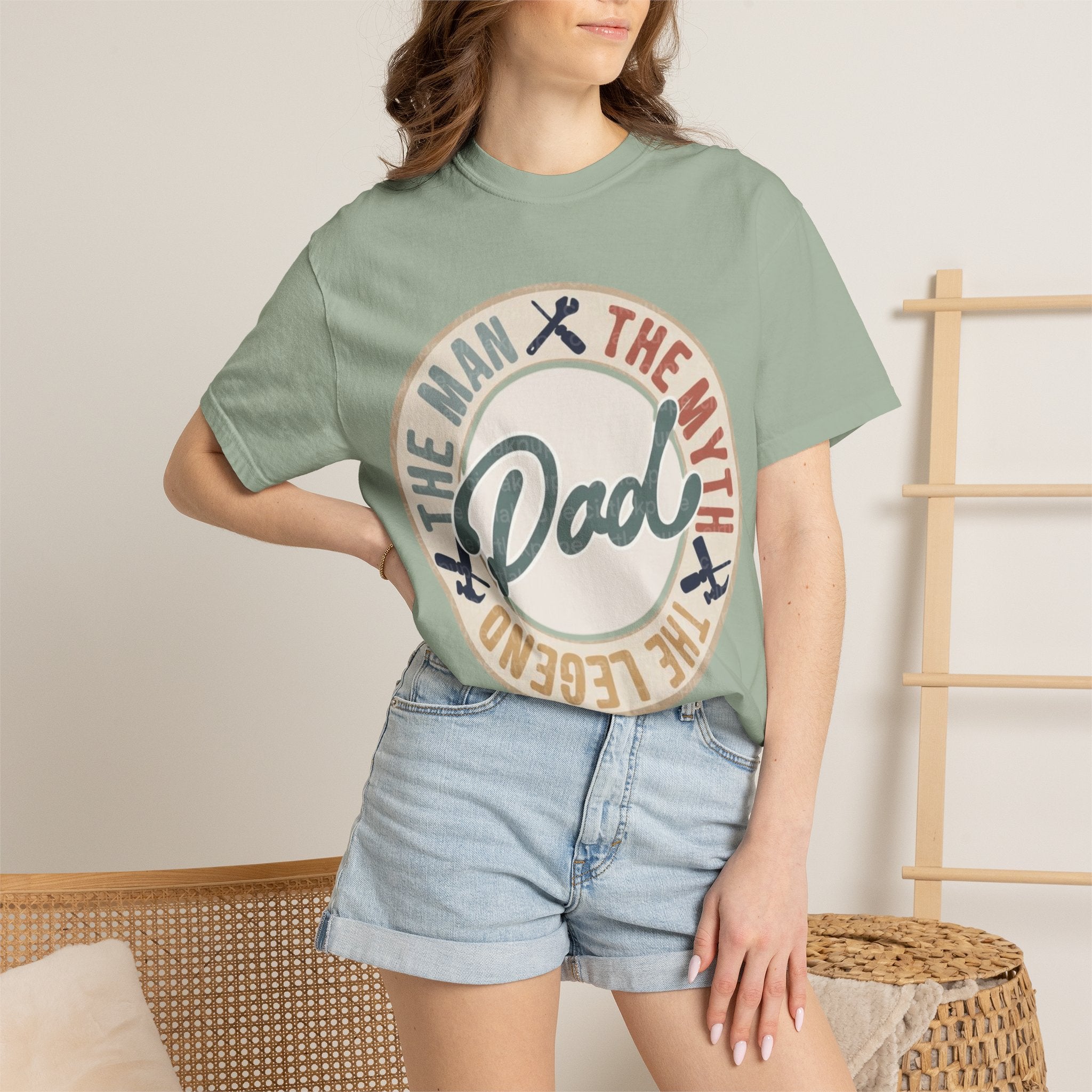 Dad Retro Badge T-Shirt — “Dad: The Man, The Myth, The Legend” Father’s Day Tee