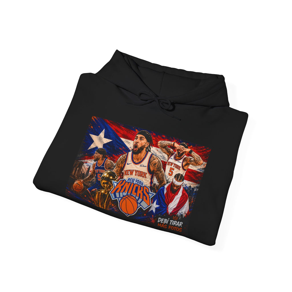 NY-K Retro Player Collage Hoodie — Basketball Fan Sweatshirt