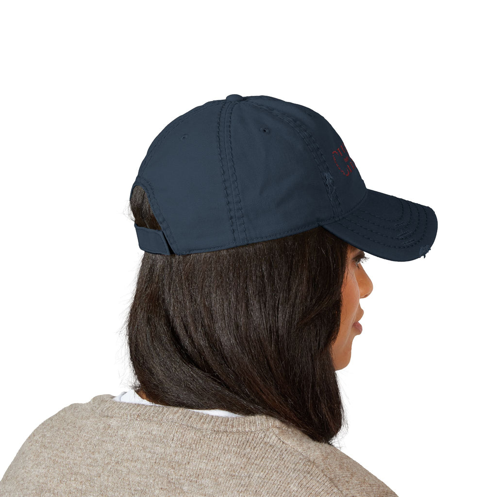 Distressed Embroidered 'CHRIST' Dad Hat — Vintage Christian Baseball Cap
