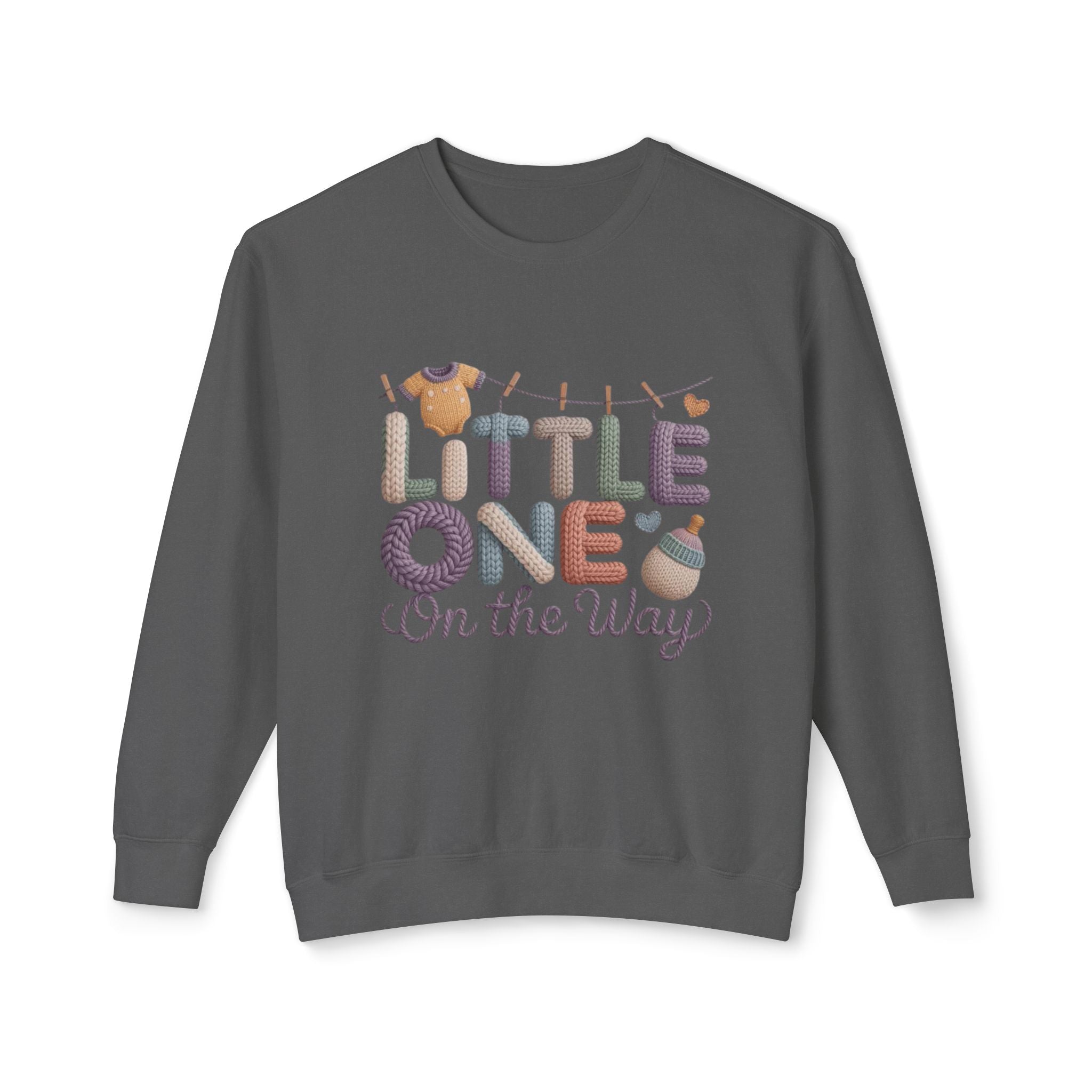 Little One On The Way Sweatshirt  Cute Baby Shower Announcement Crewneck