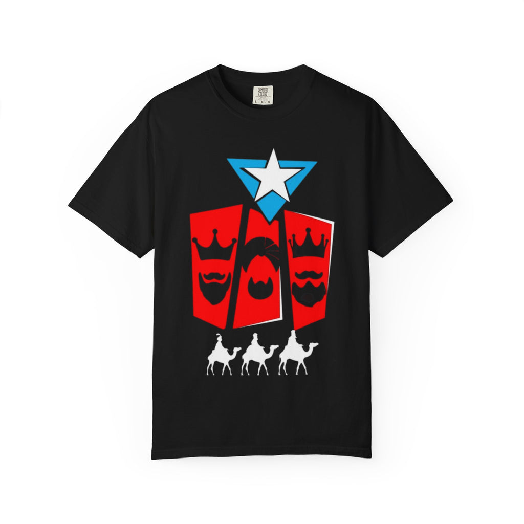 The Three Kings T-Shirt — Puerto Rican Three Kings Graphic Tee (Star & Crown Silhouettes)