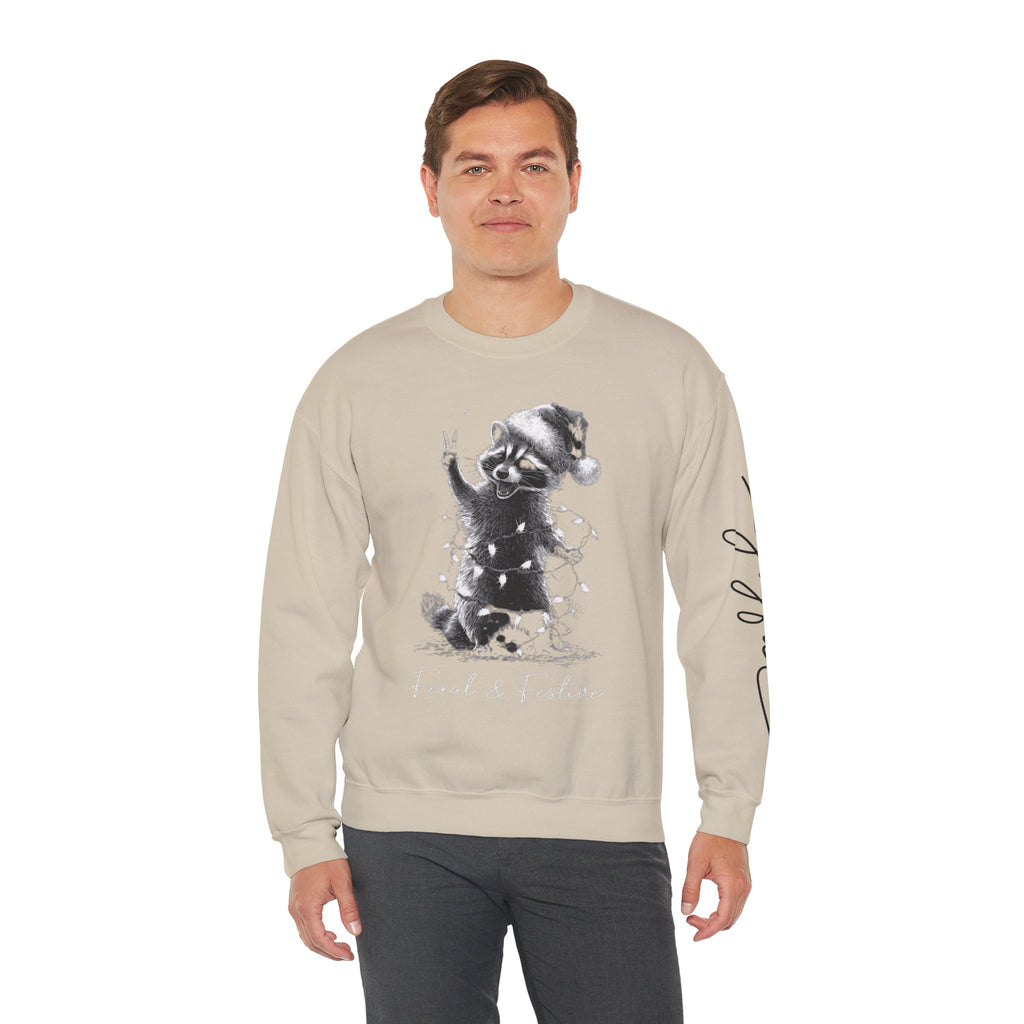Holiday Raccoon Crewneck Sweatshirt Christmas Tshirts and sweaters,
