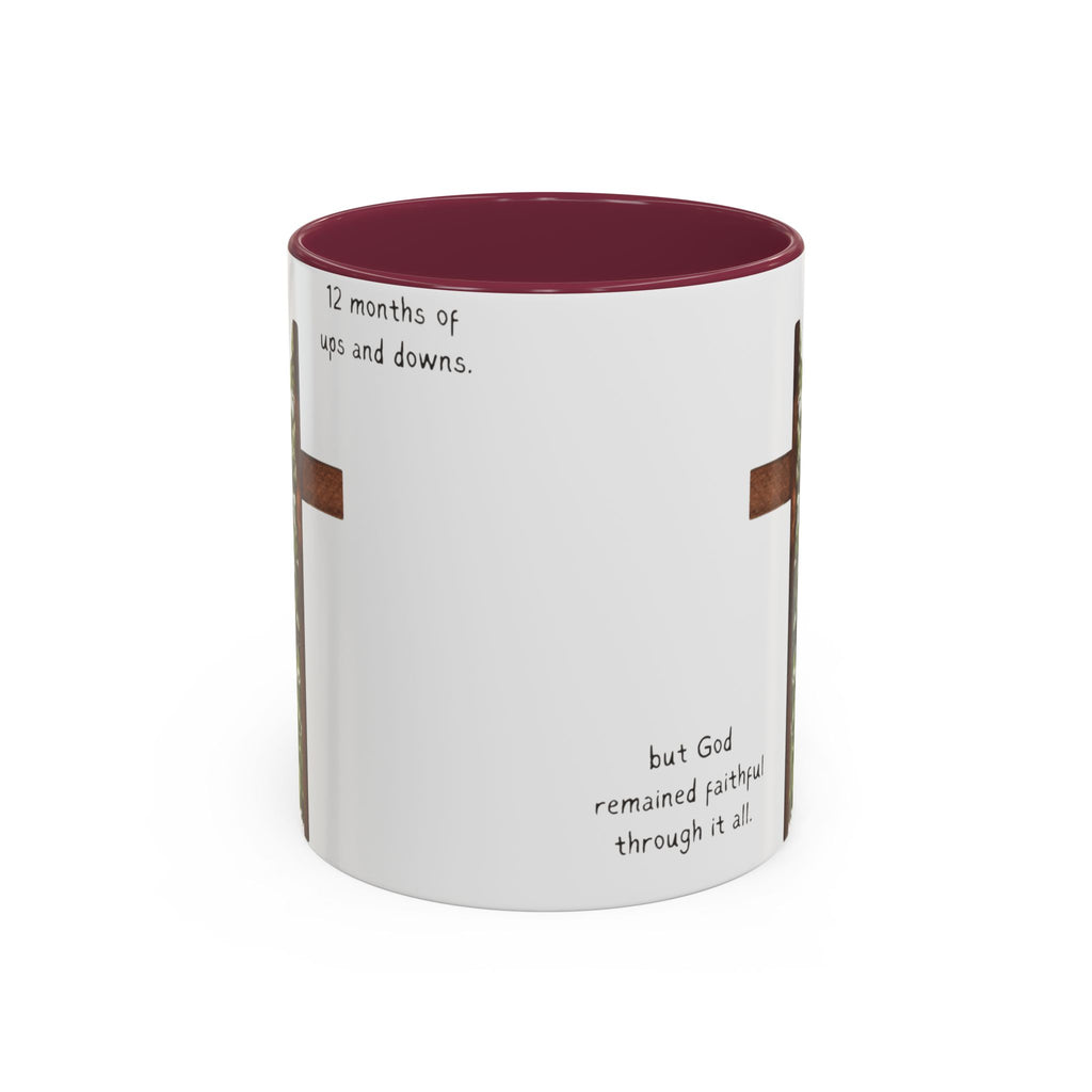 Christian Cross & Pine Tree Mug — Faith Reminder Coffee Cup (11oz/15oz)
