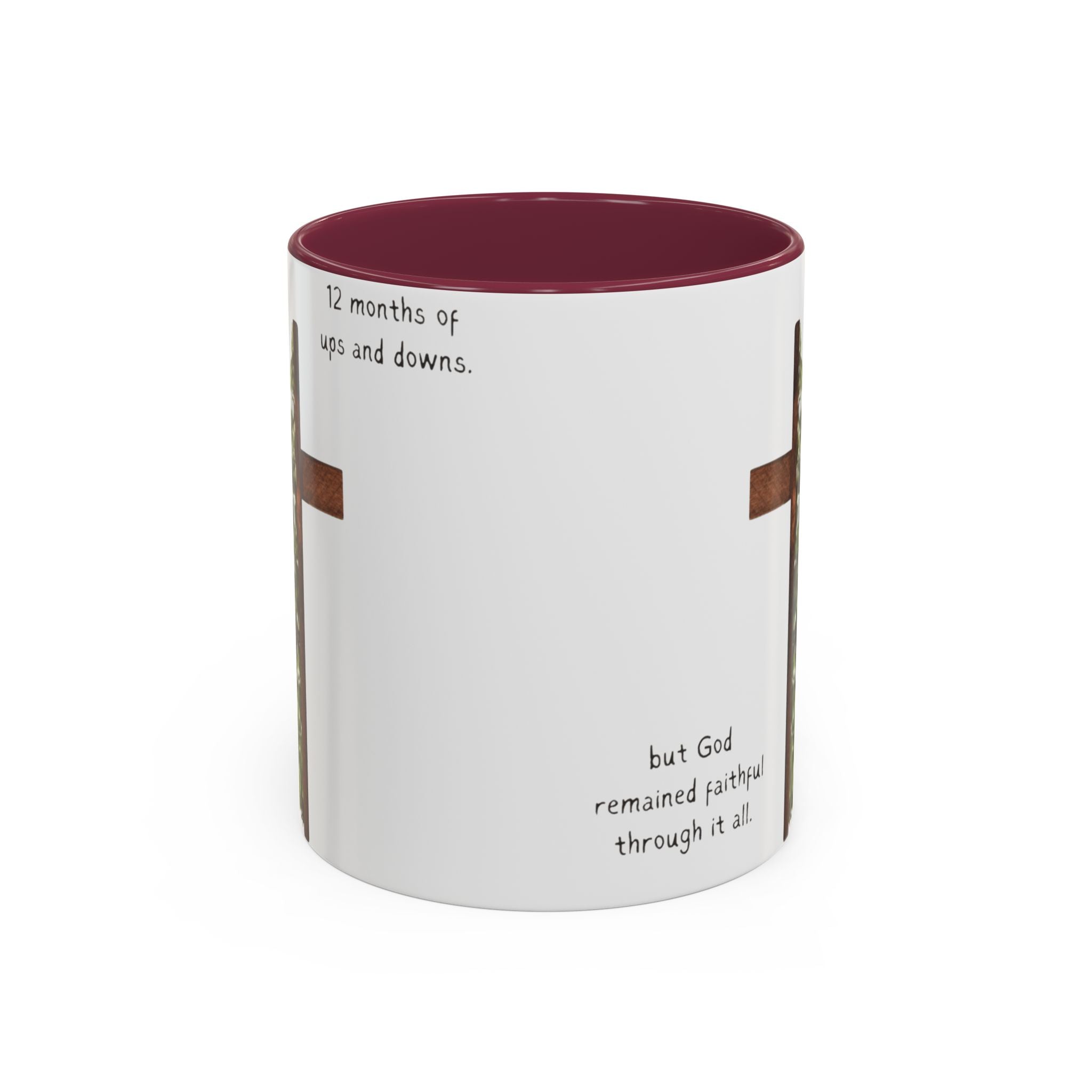 Christian Cross & Pine Tree Mug — Faith Reminder Coffee Cup (11oz/15oz)