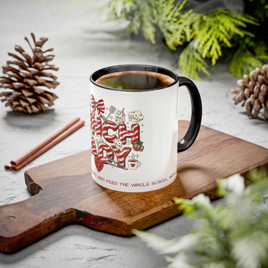 Lunch Lady Mug "Cafeteria Hero Who Feeds the Whole School With Love" | 11oz/15oz Gift  School Staff Christmas Mug Collection