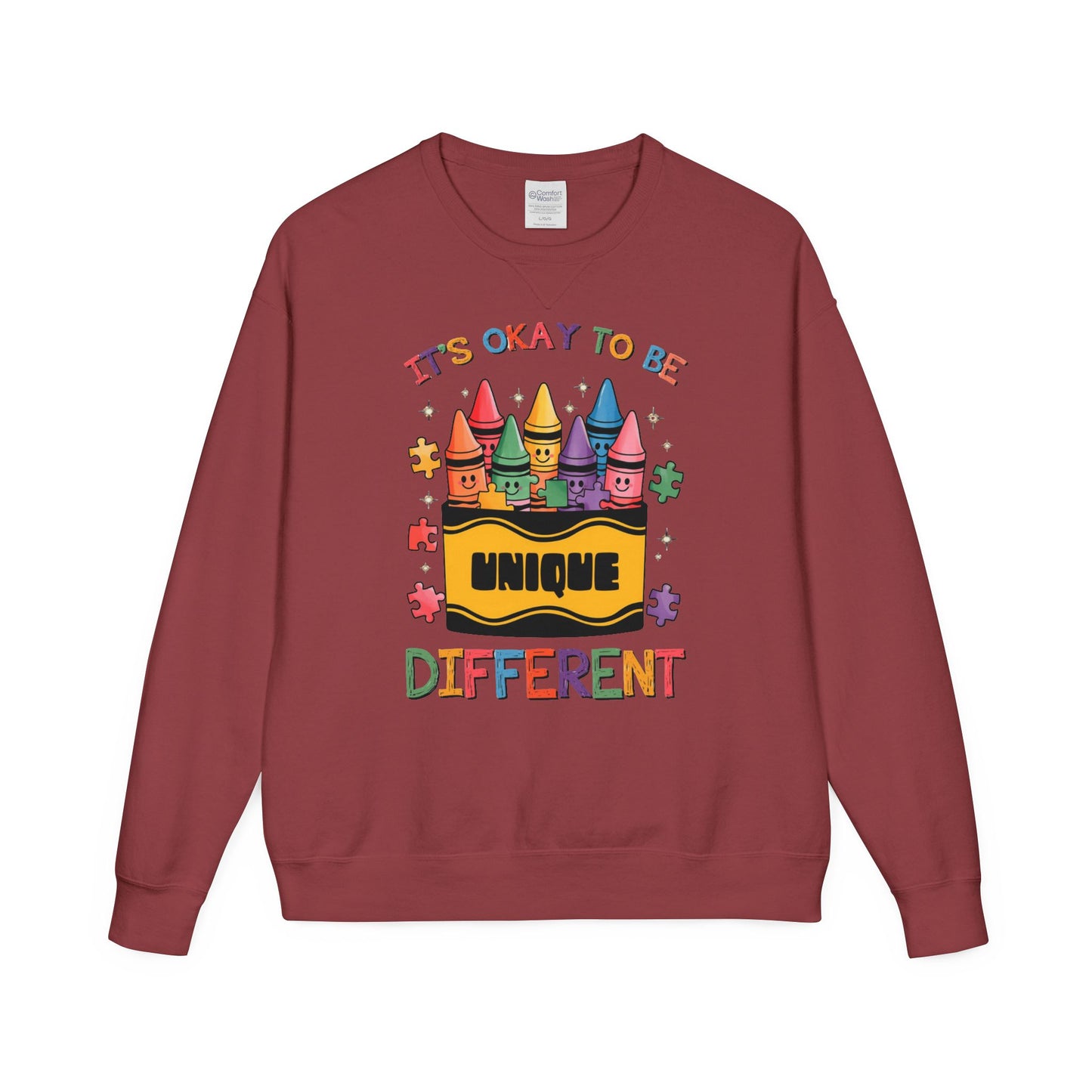 Autism Awareness & Pride Collection Unique & Different Crewneck Sweatshirt - Unisex ComfortWash®