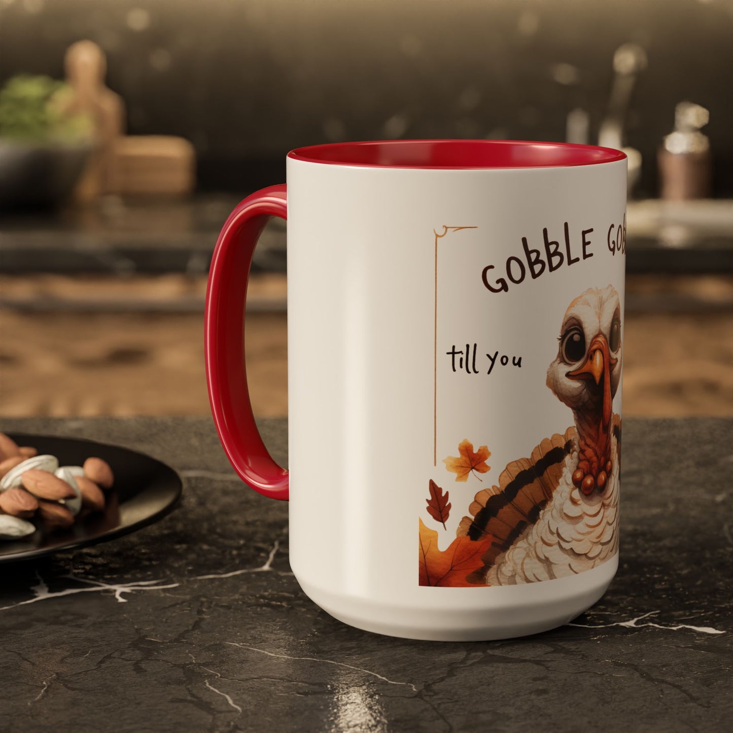 Mix cozy, aesthetic, and autumn-inspired sayings 🍁 Whimsical Thanksgiving Mug - Gobble Gobble Design