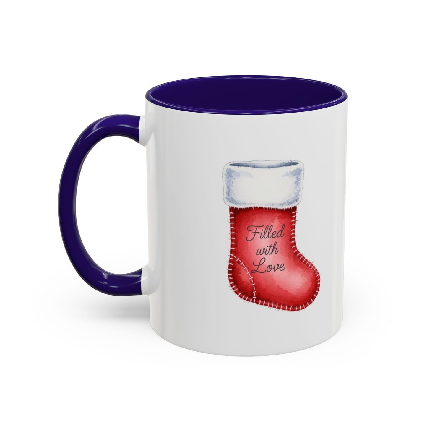 Holiday Mugs Christmas Gift Ideas Hot Cocoa & Coffee Cup Designs Filled with Love - Colorful 11oz & 15oz
