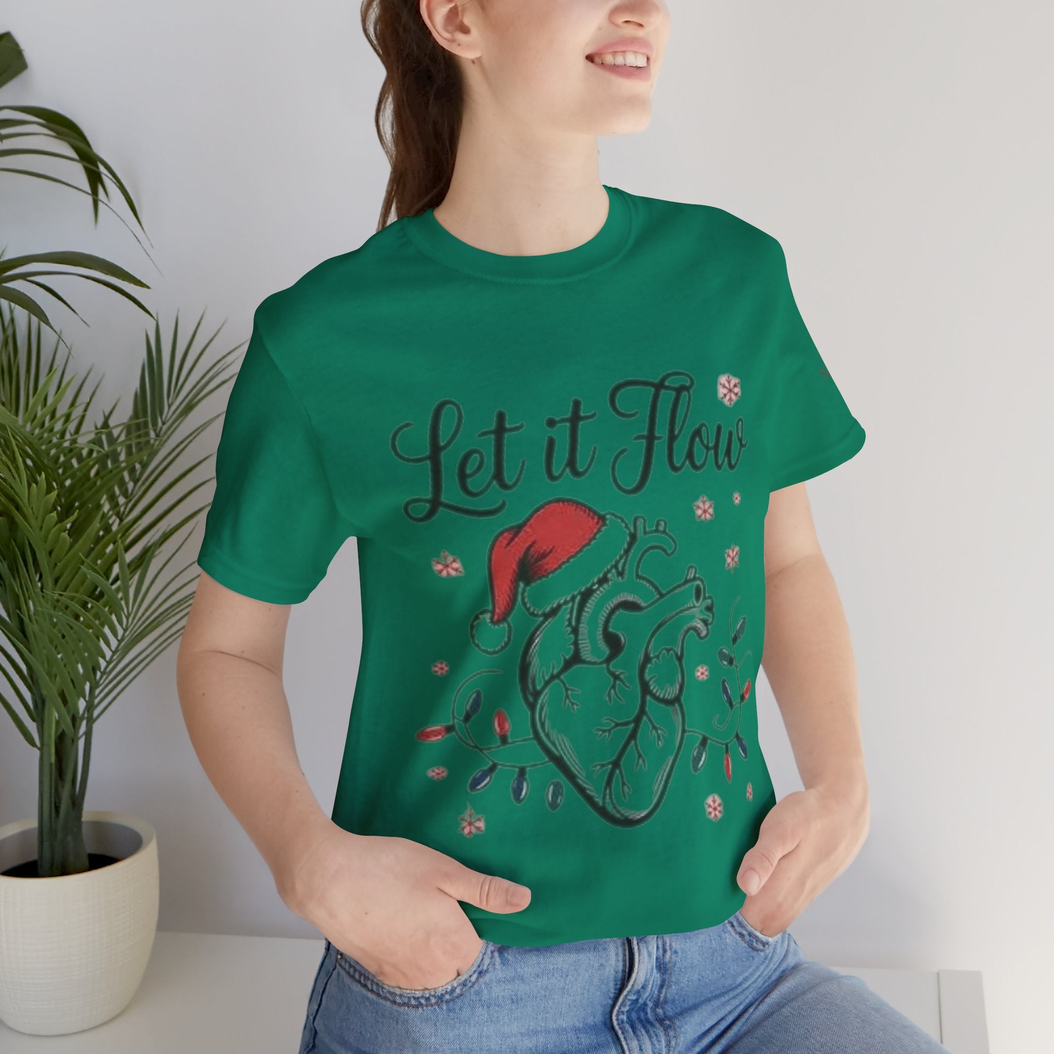 Let It Flow Heart Tee  Christmas Anatomical Heart Shirt