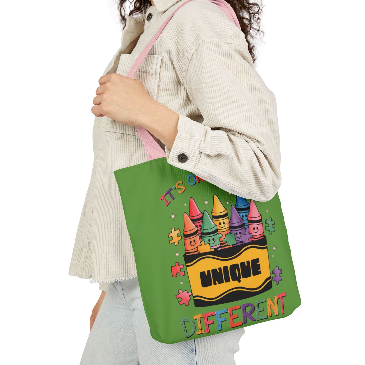 Autism Awareness & Pride Collection Unique Canvas Tote Bag with Colorful Castle Design