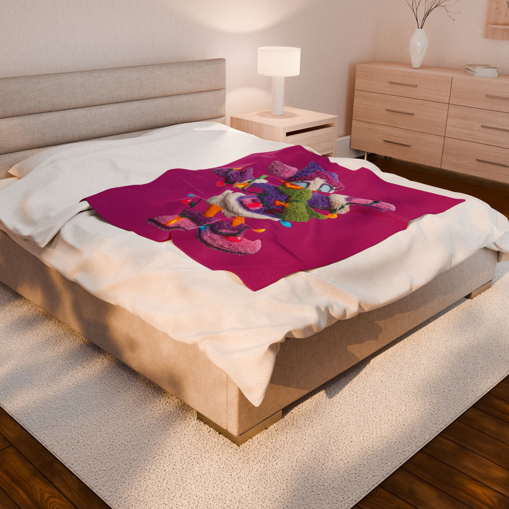 Daisy Duck Holiday Velveteen Plush Blanket — Cozy Christmas Lights Throw for Kids & Fans