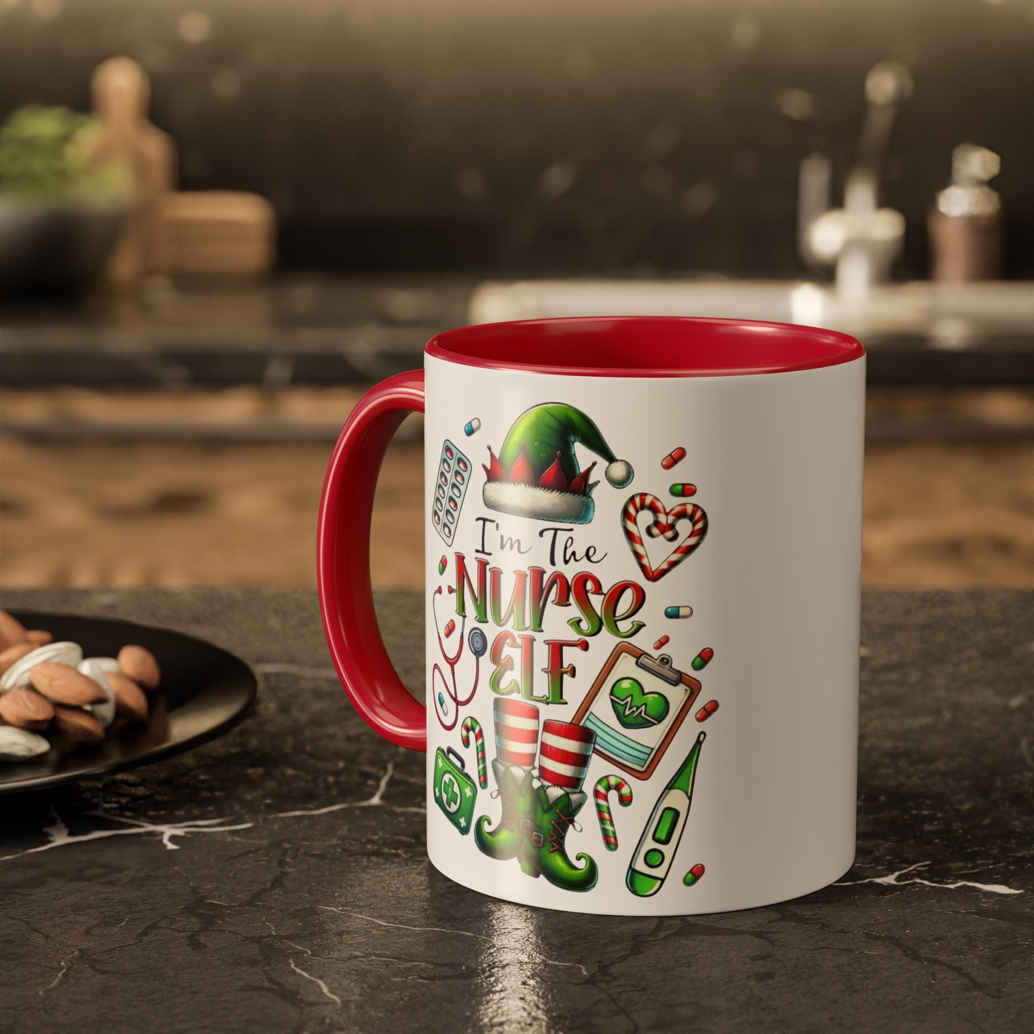 Nurse Elf Coffee Mug — Christmas Medical Holiday Gift (11oz & 15oz) Medical Christmas Mug