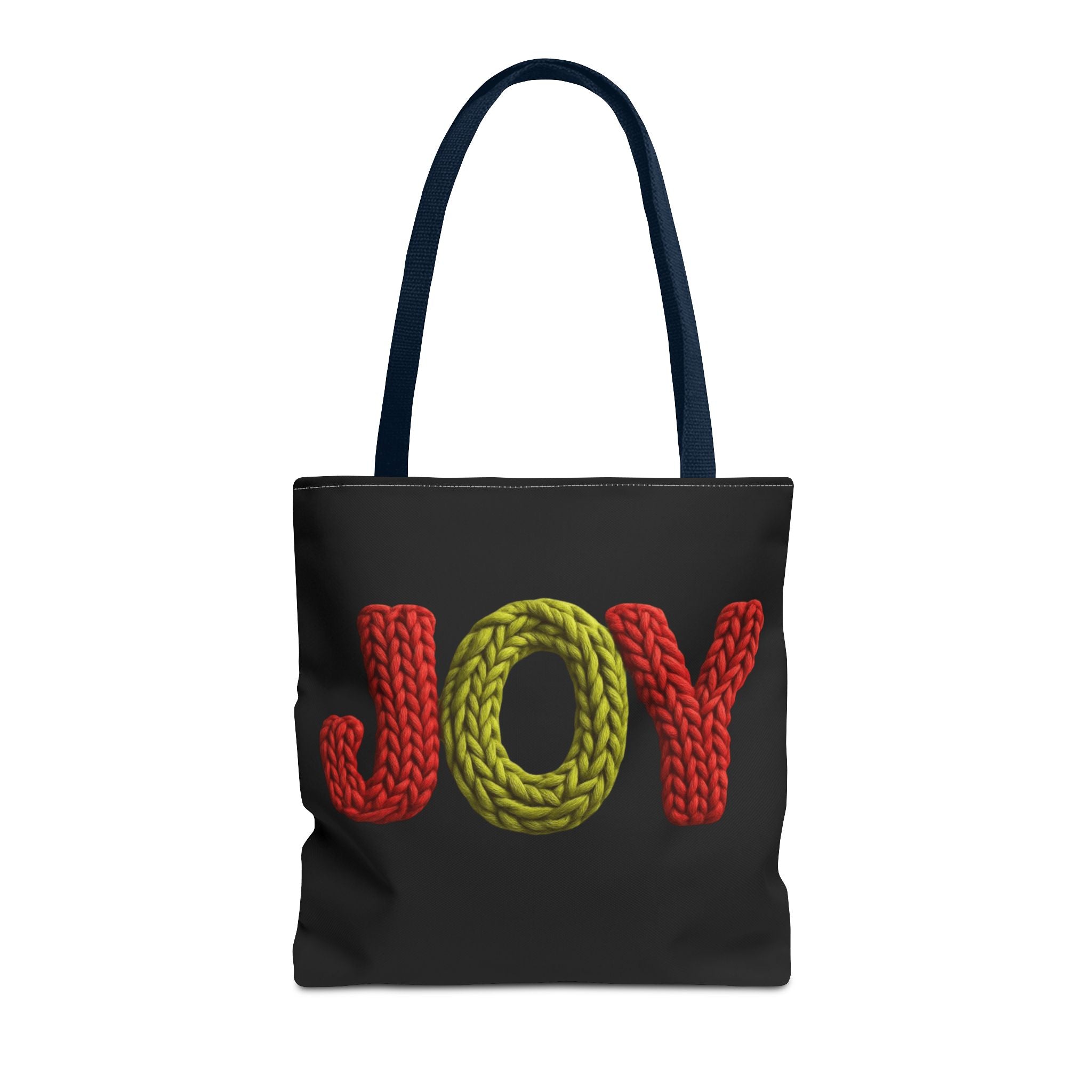 Christmas Tote Bag  Festive Holiday DesigJoy Knit Tote Bag  Colorful 'JOY' Yarn Design, Cozy Holiday Gift Tote