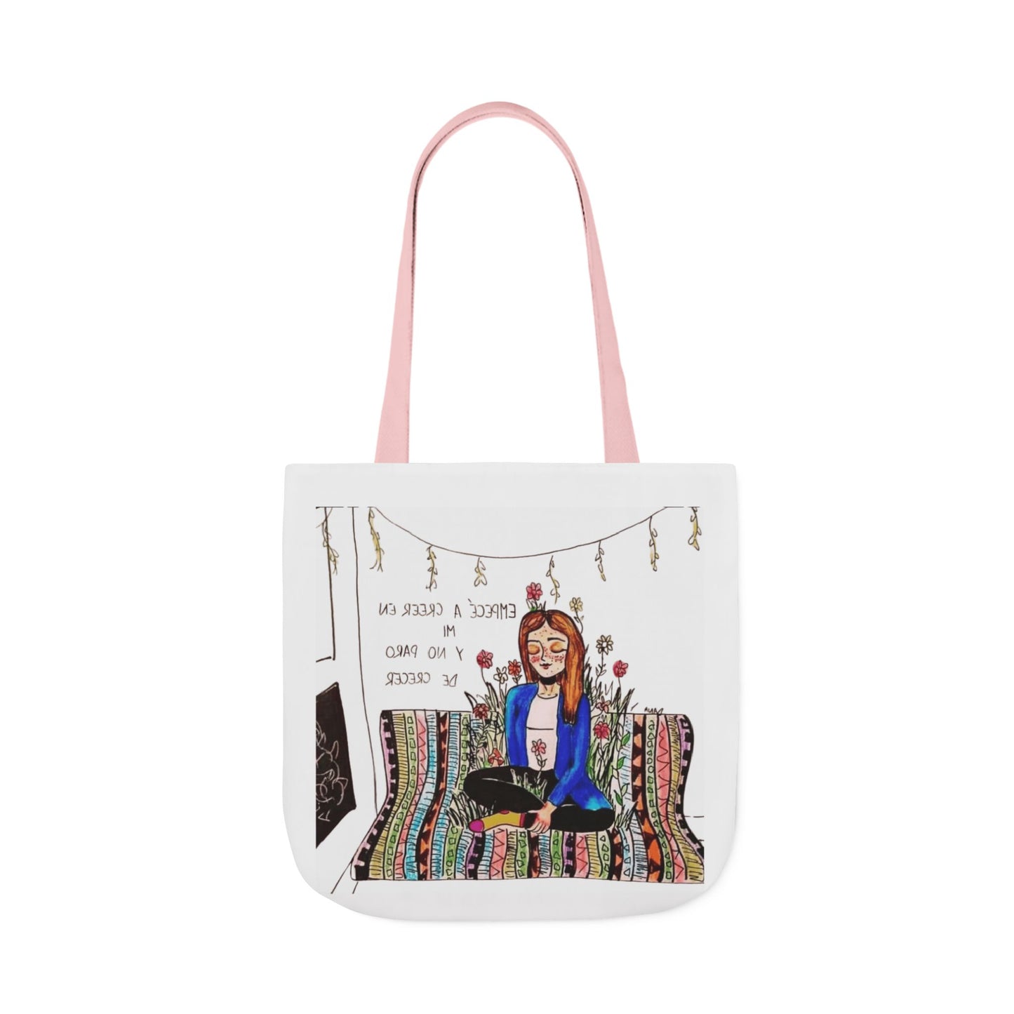 Lleva inspiración contigo a donde vayas Bohemian Style Canvas Tote Bag, Inspirational Art, Ideal for Gifts, Eco-Friendly Shopping, Beach Days, Travel Adventures