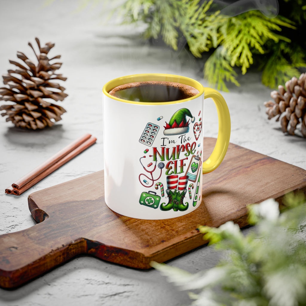 Nurse Elf Coffee Mug — Christmas Medical Holiday Gift (11oz & 15oz) Medical Christmas Mug