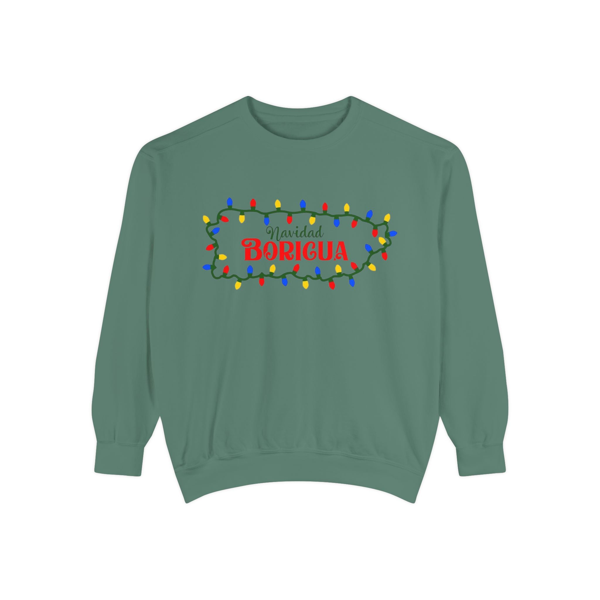 Navidad Boricua Sweatshirt — Puerto Rican Holiday Sweater with Christmas Lights