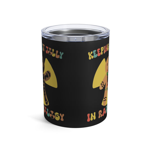 10oz Tumbler — "Keeping It Jolly in Rainy Weather" Cute Mushroom Design Medical Christmas Mug