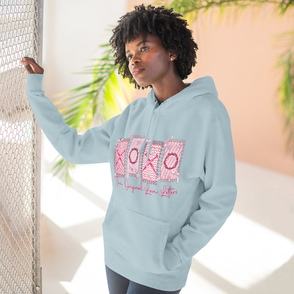 Hoodie  Pink XOXO Three Panel Love Letters Fleece Hoodie