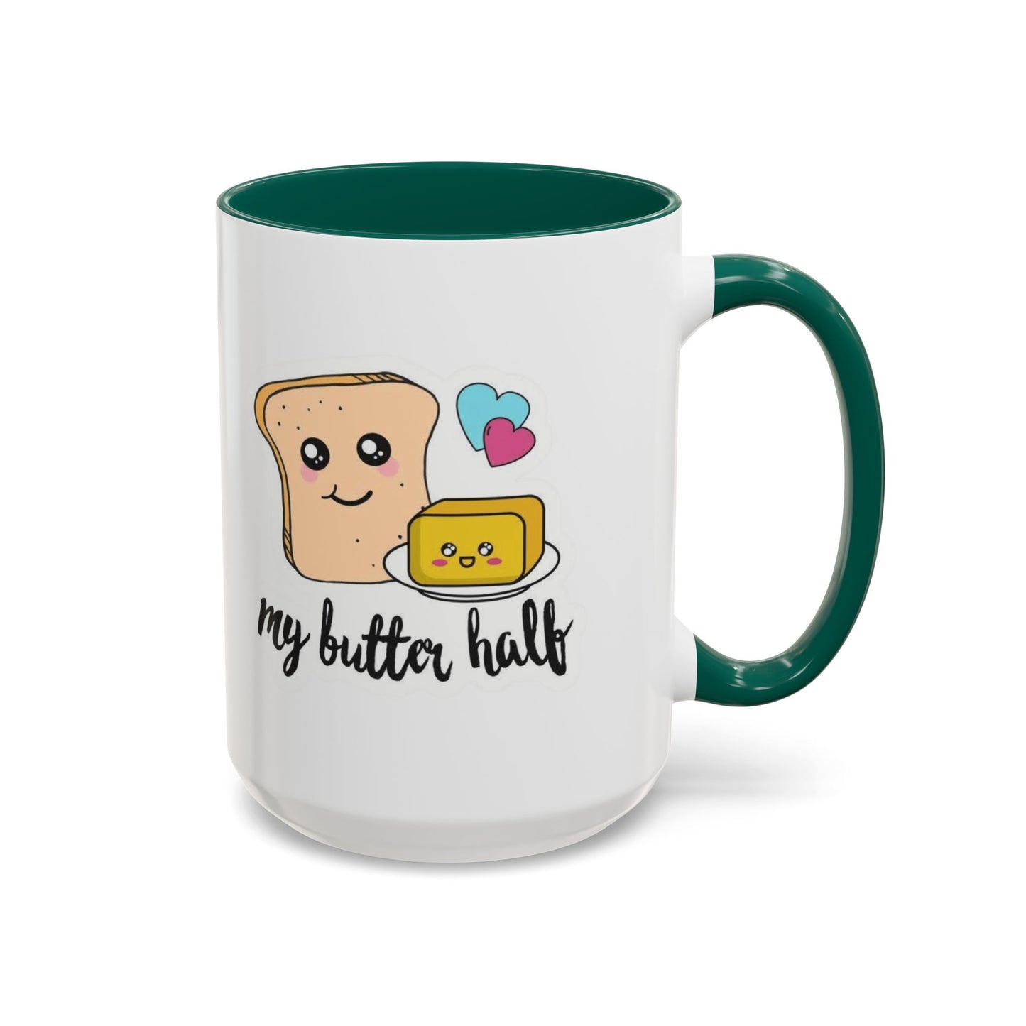 Motivational & Funny Quote Mugs Uplifting Coffee Cup Gifts Cute Foodie Relationship Mug My Butter Half Design, Colorful 11oz & 15oz