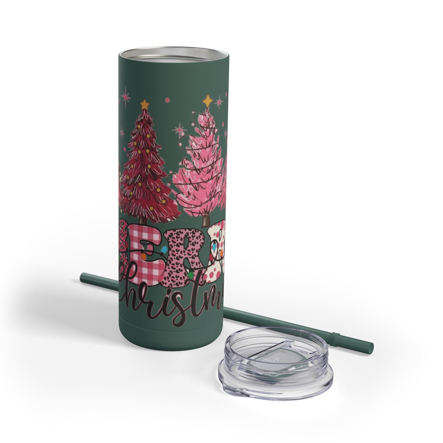 Christmas Tree Tumbler - 20oz Skinny Matte Drinkware Christmas gift mug