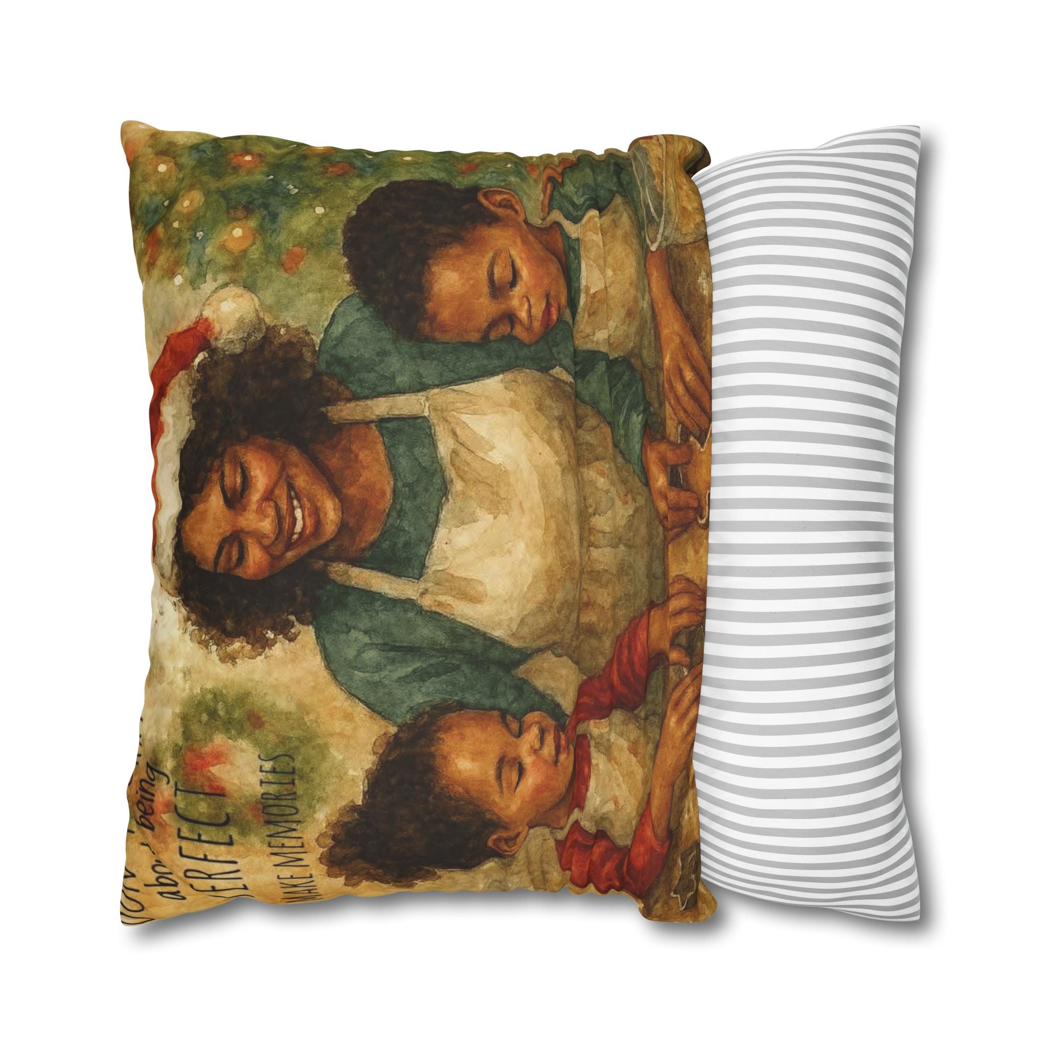 Holiday Baking Family Pillowcase — Square Decorative Throw Pillow