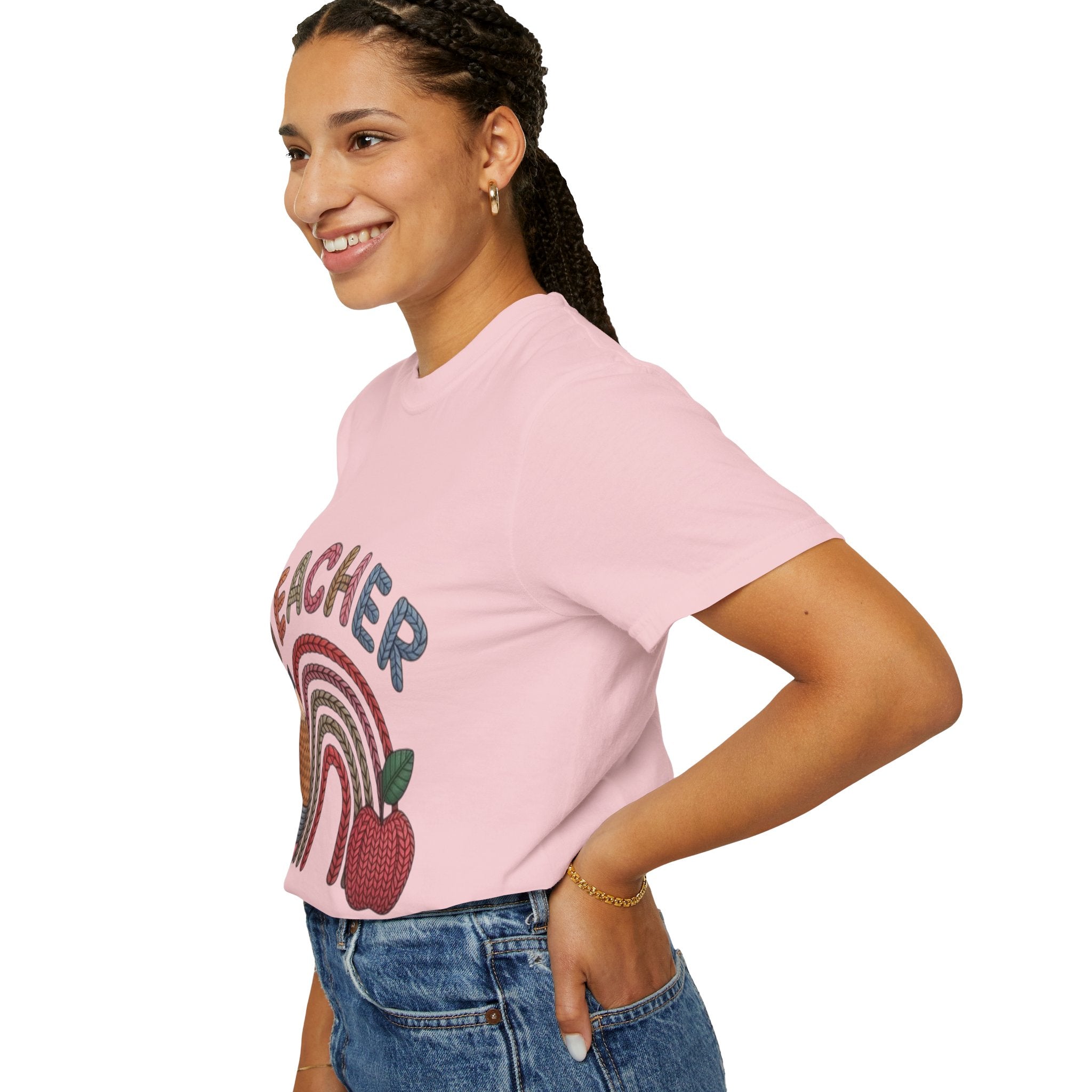 Teacher Rainbow Pencil & Apple T-Shirt — Back-to-School Gift for Educators