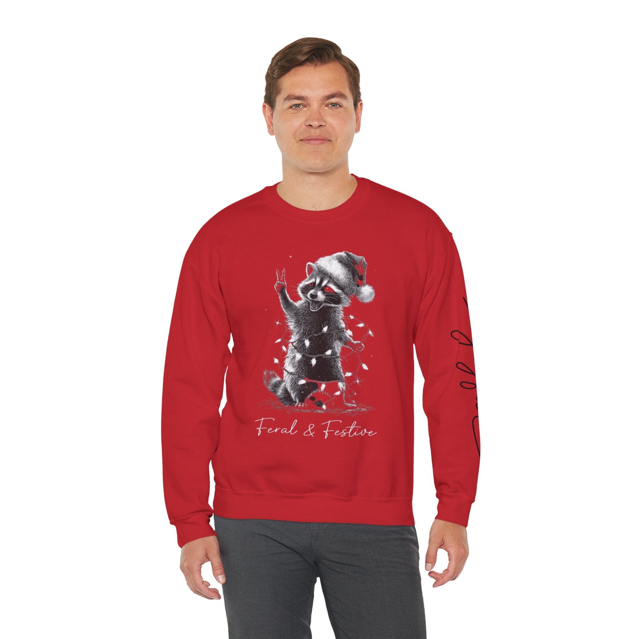 Holiday Raccoon Crewneck Sweatshirt Christmas Tshirts and sweaters,