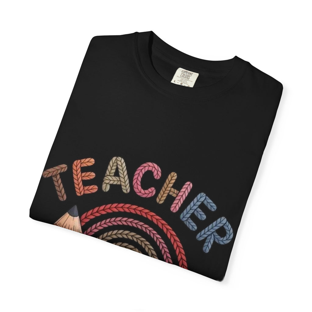 Teacher Rainbow Pencil & Apple T-Shirt — Back-to-School Gift for Educators