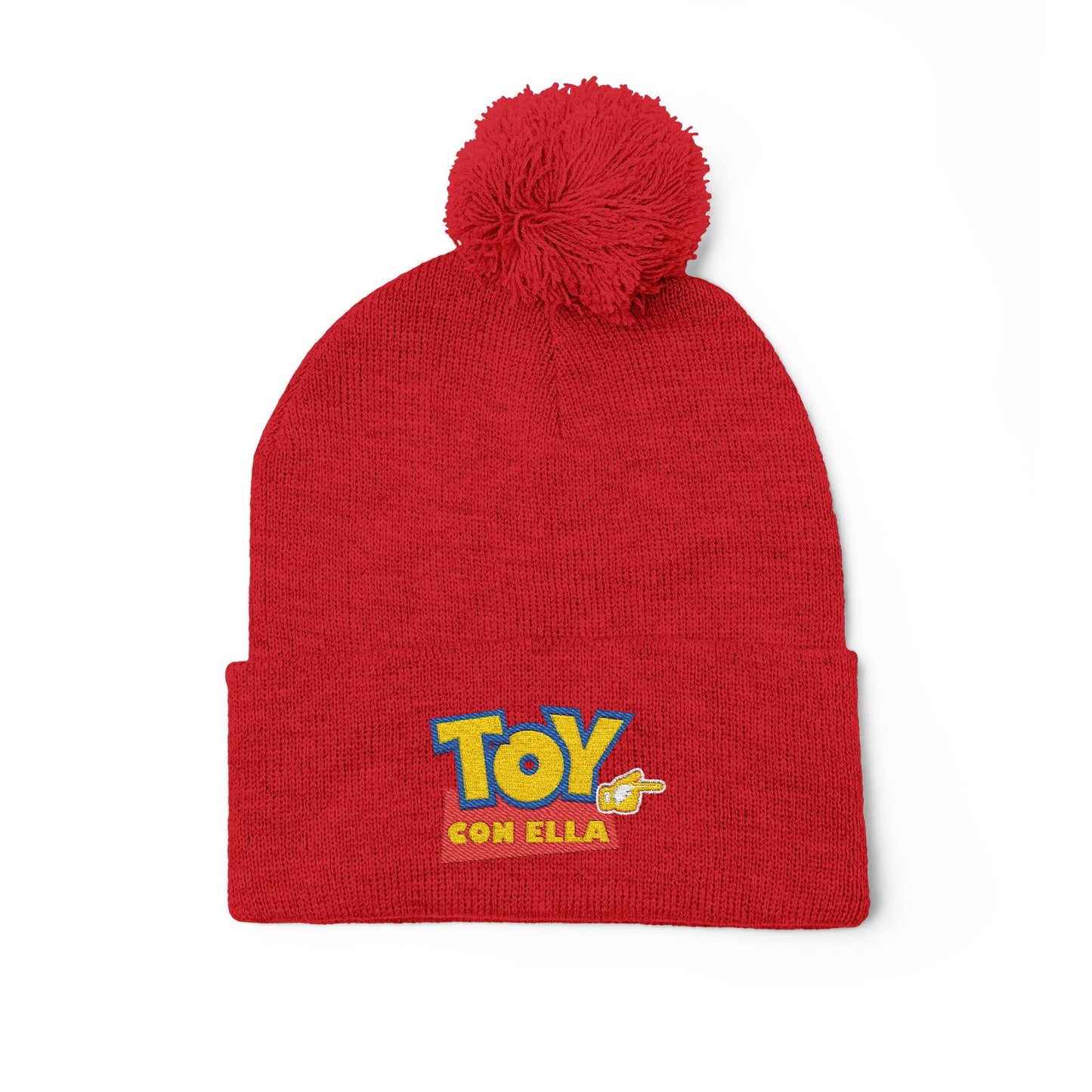 Toy Story Embroidered Pom-Pom Knit Cap Humor Cuffed Beanie – Warm, Soft & Sassy Winter Hat