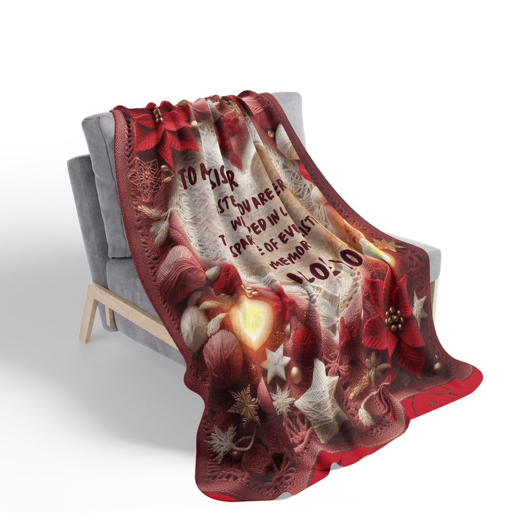 Christmas Sister Fleece Sherpa Blanket —"To My Sister... I Love You" Holiday Throw