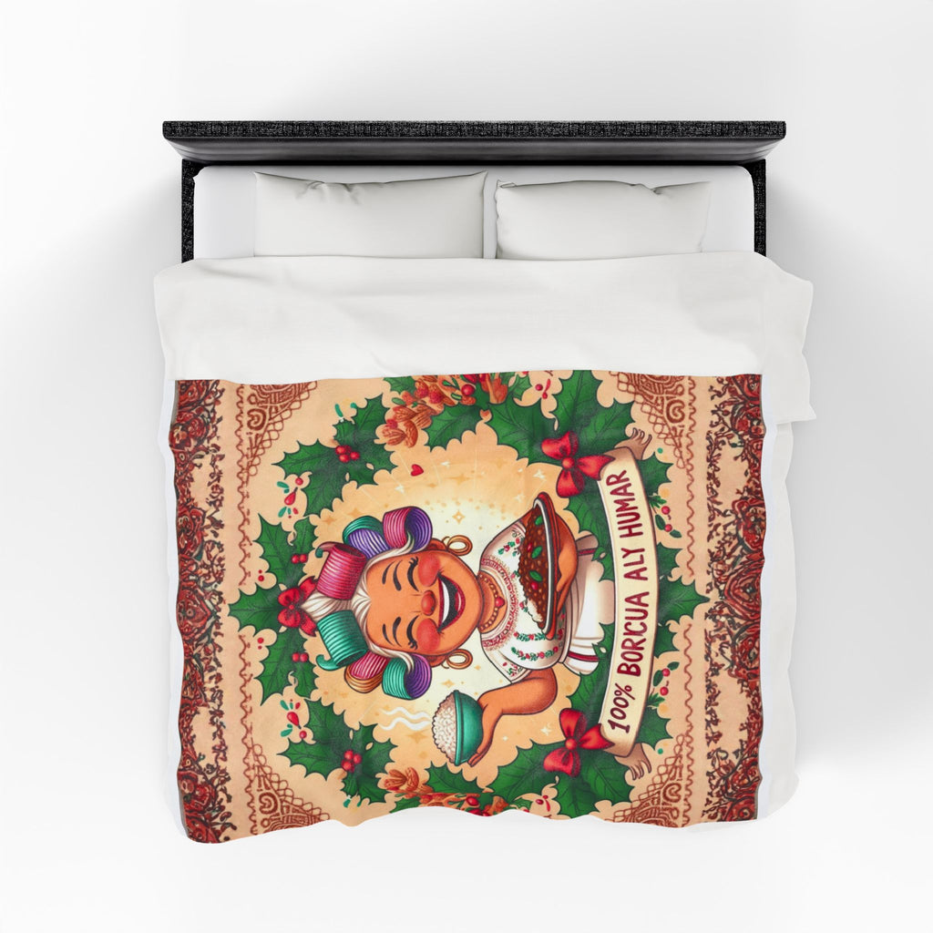 Loving blanket made just for GrandmaVelveteen Plush Blanket  100% Boricua Holiday Kitchen Mama Design