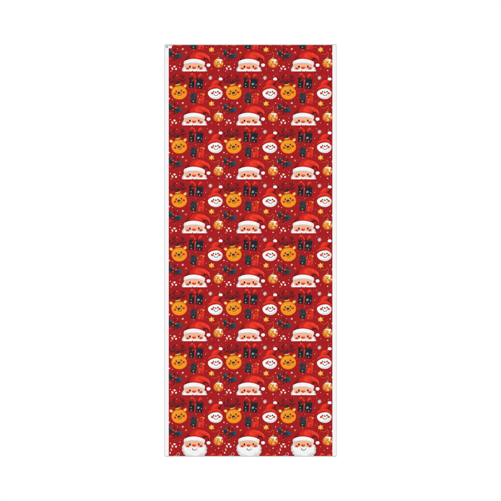 Christmas Wrapping Paper - Santa, Snowman & Reindeer Holiday Gift Wrap Festive Wrapping Paper