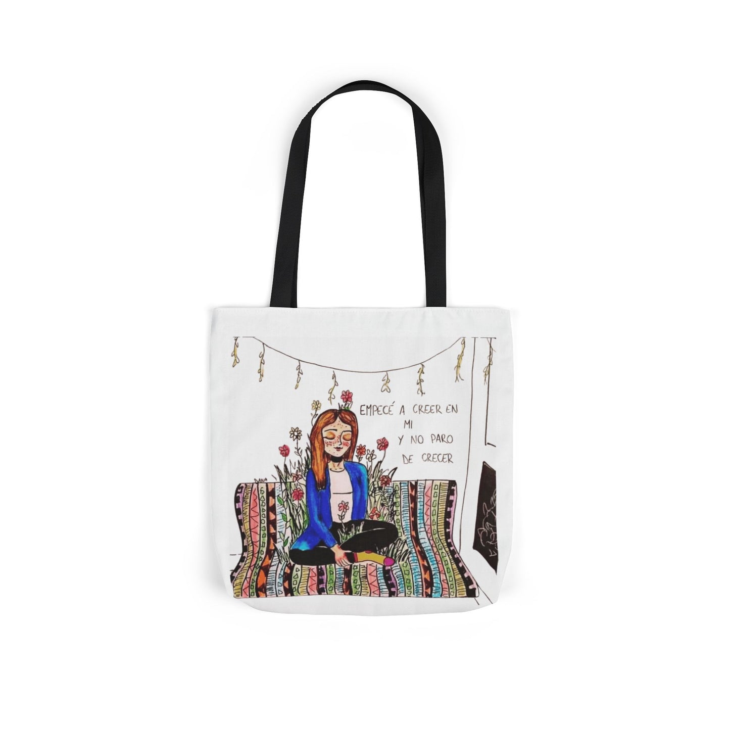 Lleva inspiración contigo a donde vayas Bohemian Style Canvas Tote Bag, Inspirational Art, Ideal for Gifts, Eco-Friendly Shopping, Beach Days, Travel Adventures