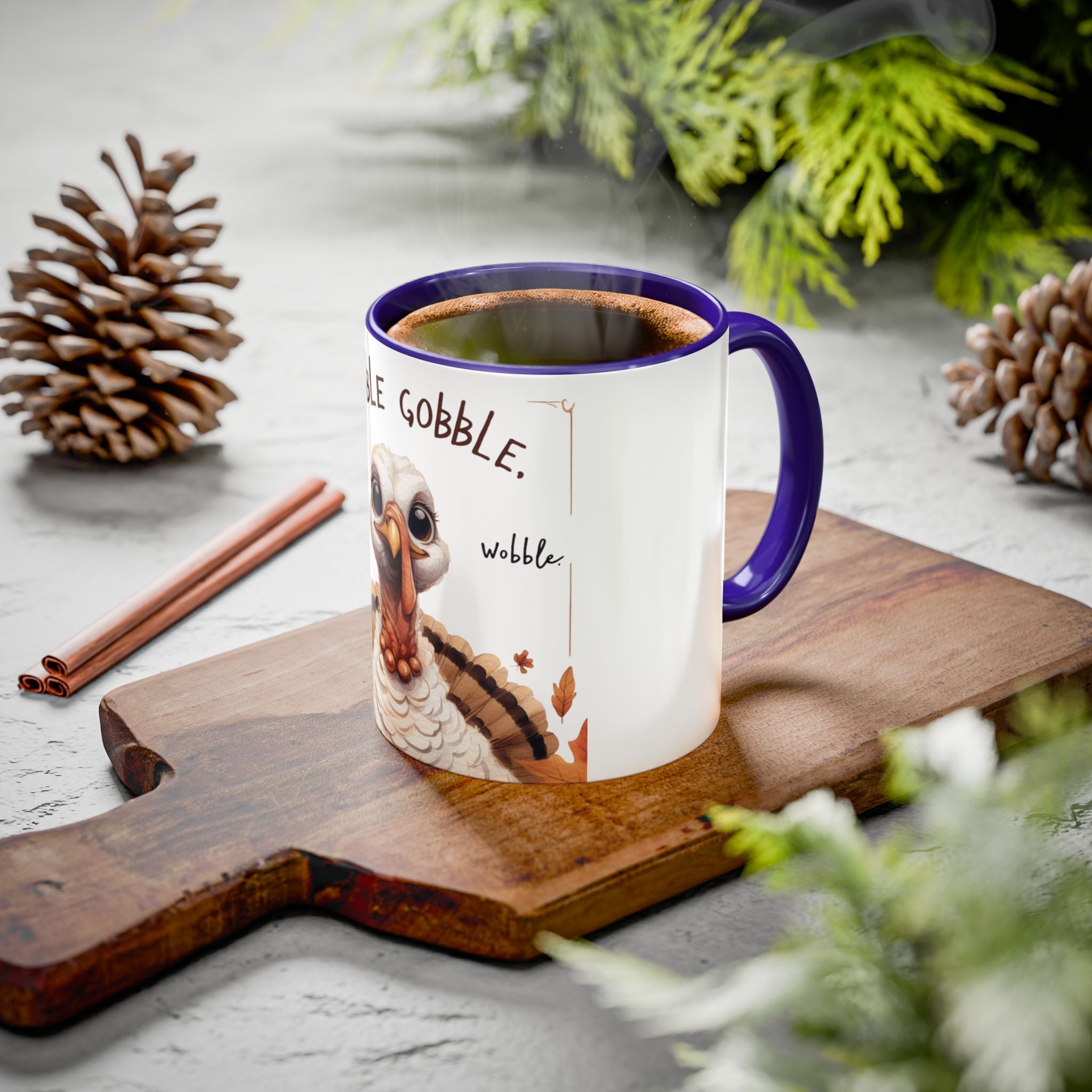 Mix cozy, aesthetic, and autumn-inspired sayings 🍁 Whimsical Thanksgiving Mug - Gobble Gobble Design