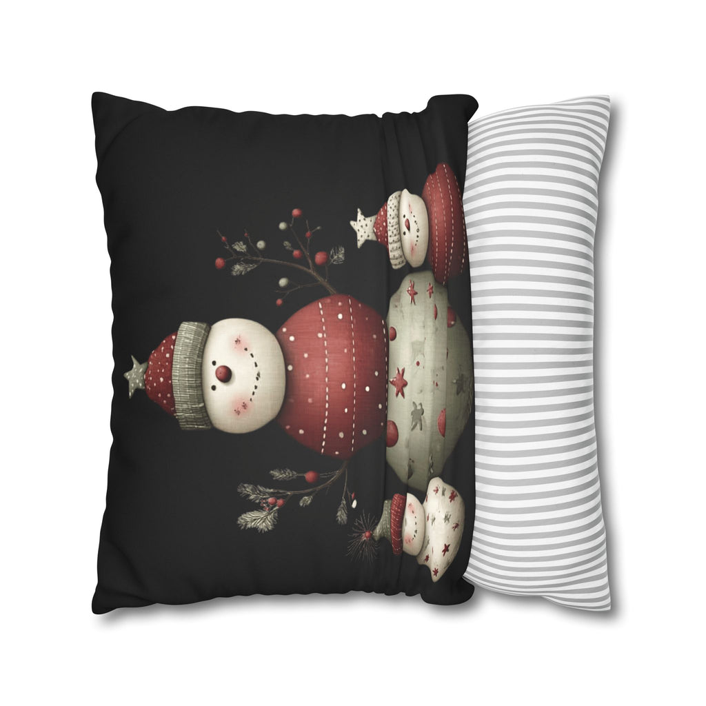 Christmas Snowman Pillowcase — Faux Suede Holiday Throw Pillow Cover CHRISTMAS PILLOW DÉCOR