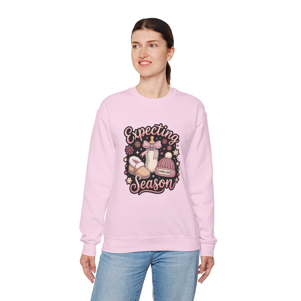 Expecting Season Sweatshirt  Cute Pregnancy Announcement Pullover Cartoon Christmas T-shirts and Sweaters