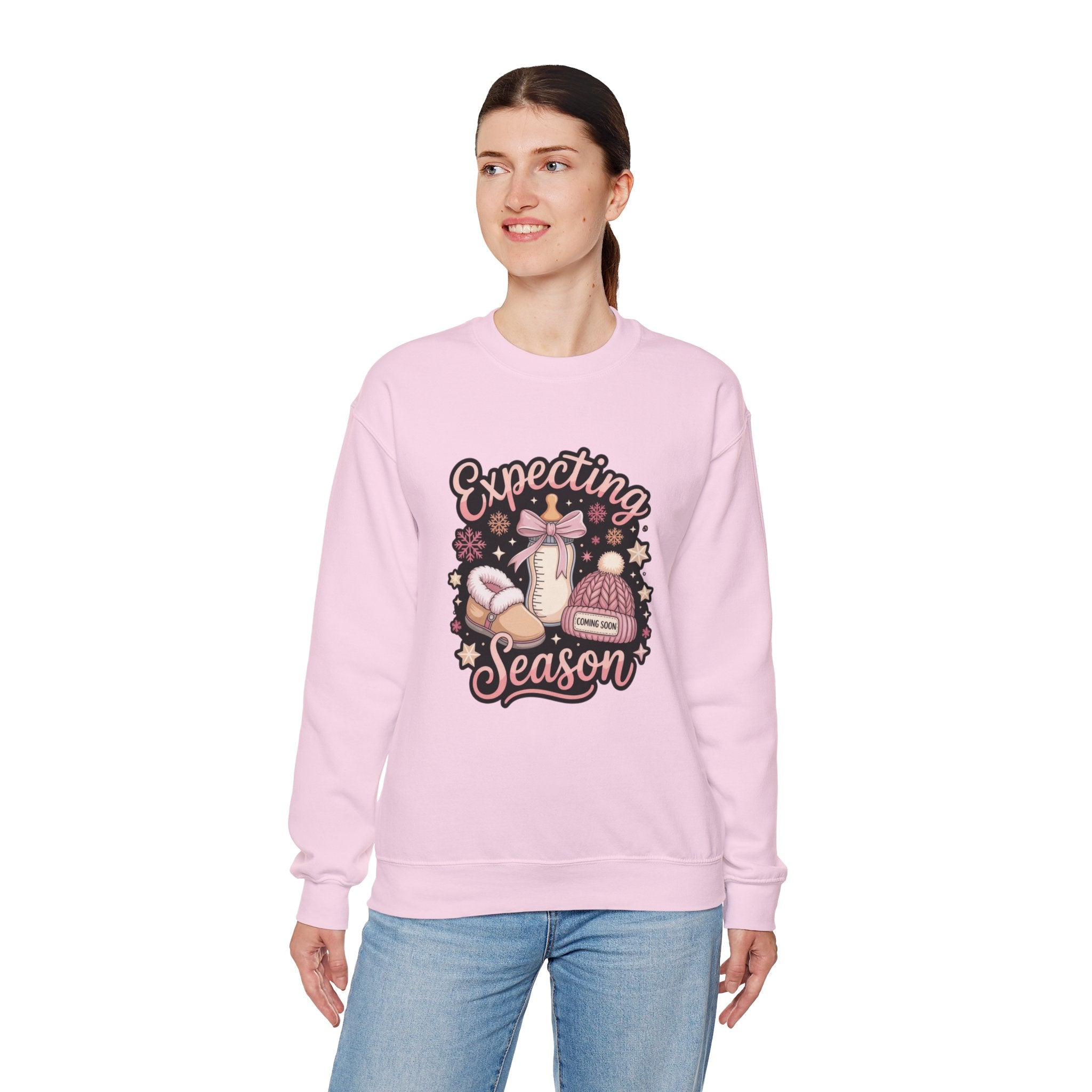 Expecting Season Sweatshirt  Cute Pregnancy Announcement Pullover Cartoon Christmas T-shirts and Sweaters