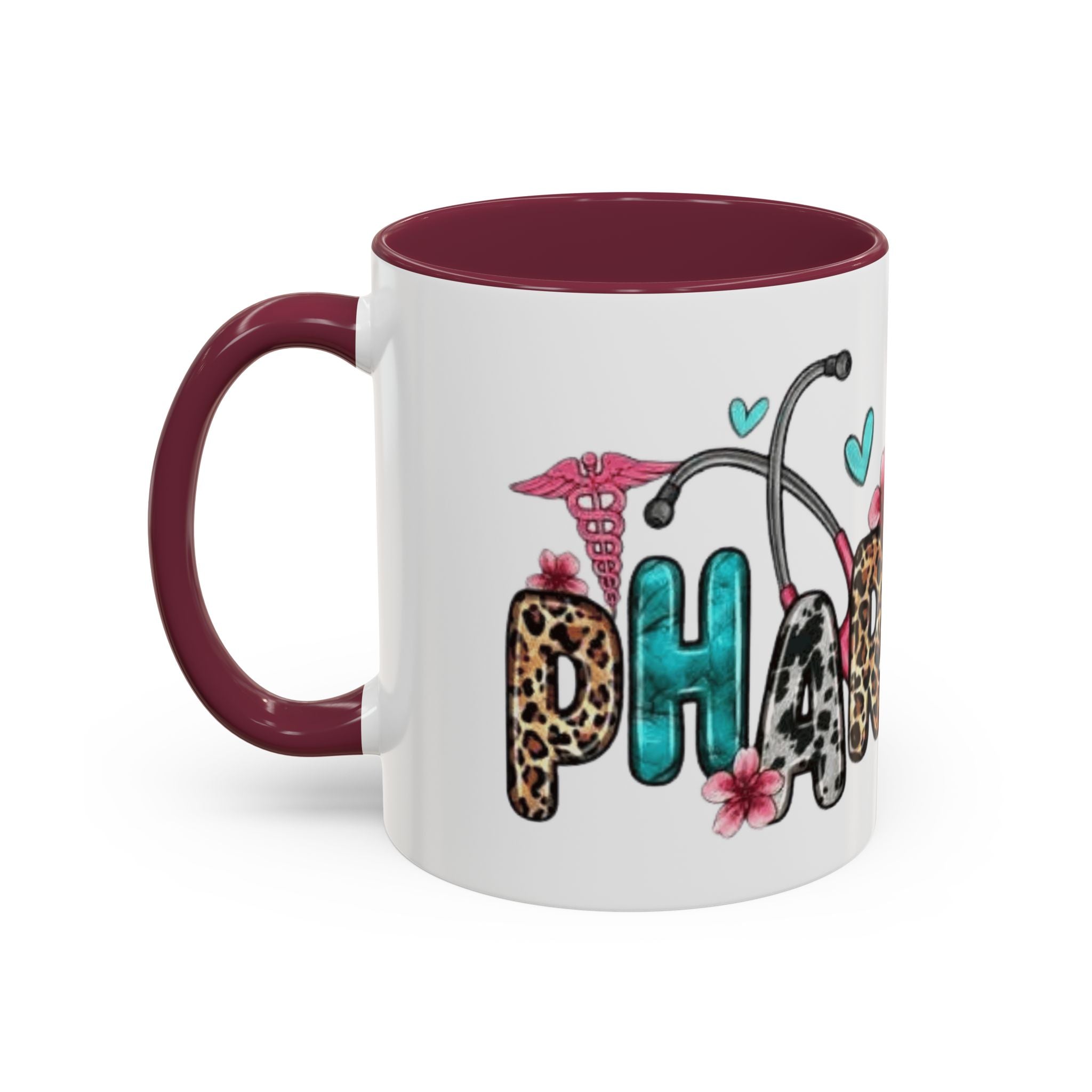 Pharmacy Nurse Coffee Mug — Cute Leopard & Teal Medical Design (11oz/15oz)Christmas mug for all healthcare heroes