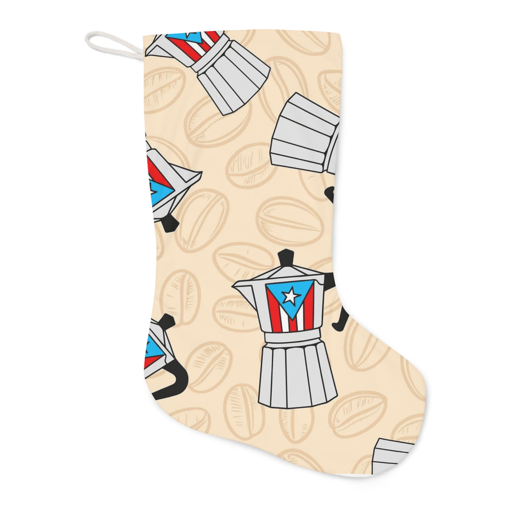 Puerto Rican Coffee Maker Christmas Stocking, Festive Holiday Decor, Stocking Stuffers, Unique Gift for Coffee Lovers, Merry Xmas Decoration