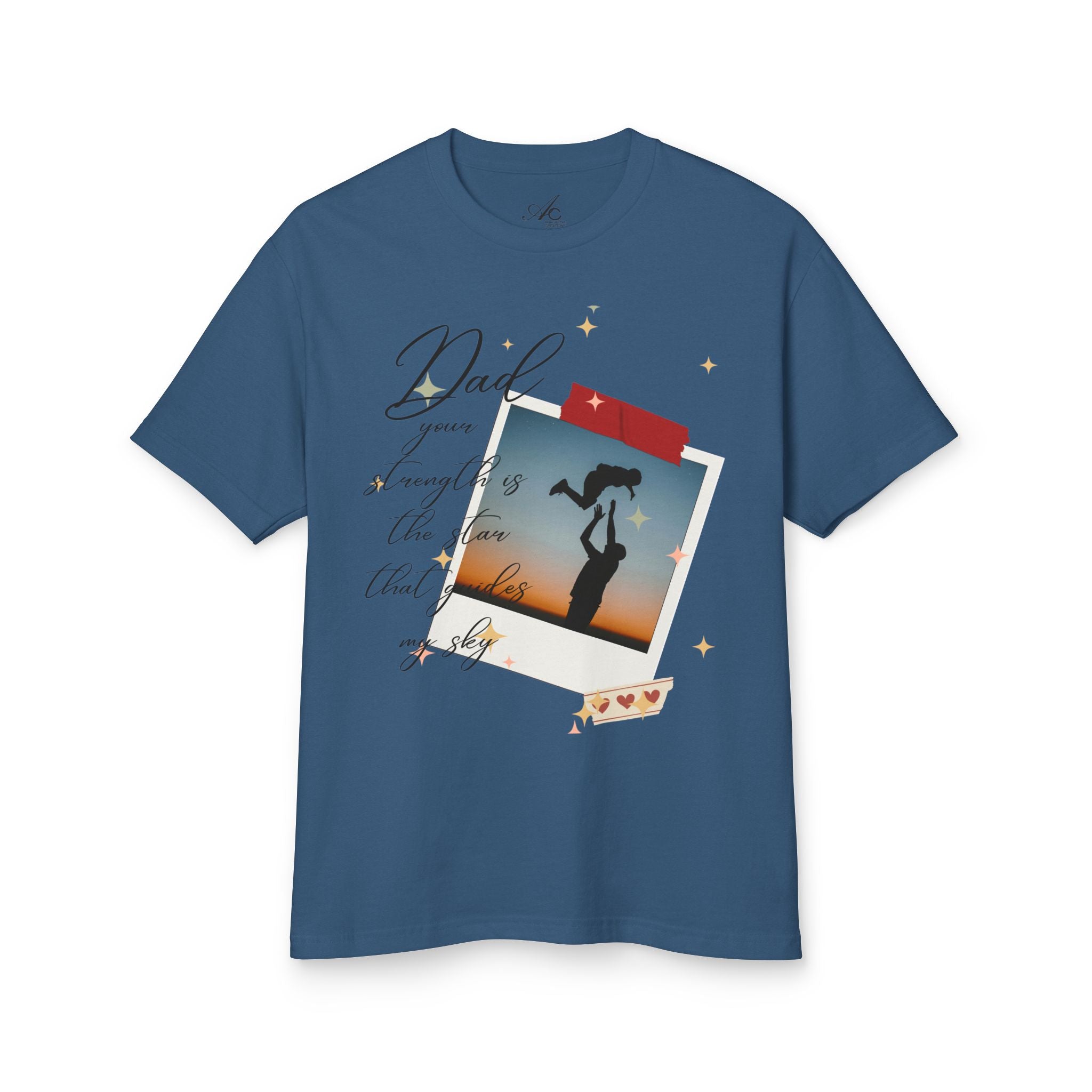 Dad & Daughter Sunset Photo Tee — "Dad, you're stronger than the storm"