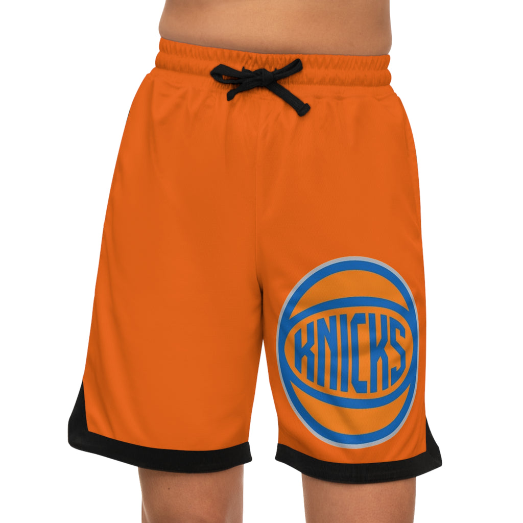 NY-KBasketball Shorts — Orange Athletic Rib Game Shorts