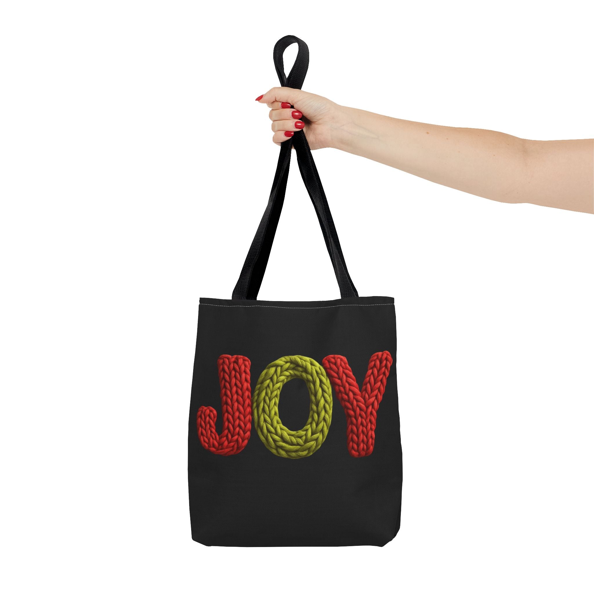 Christmas Tote Bag  Festive Holiday DesigJoy Knit Tote Bag  Colorful 'JOY' Yarn Design, Cozy Holiday Gift Tote