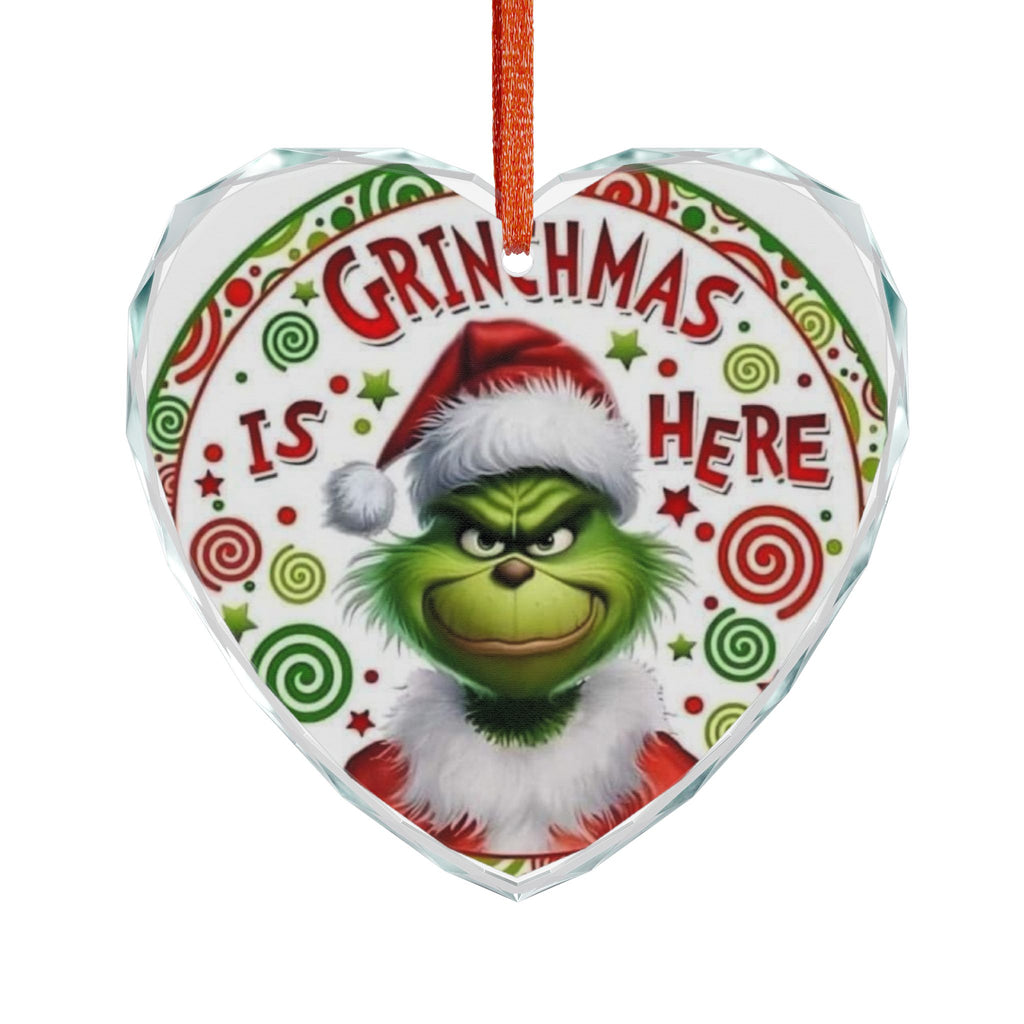 Grinch Christmas Glass Ornament - Holiday Decor