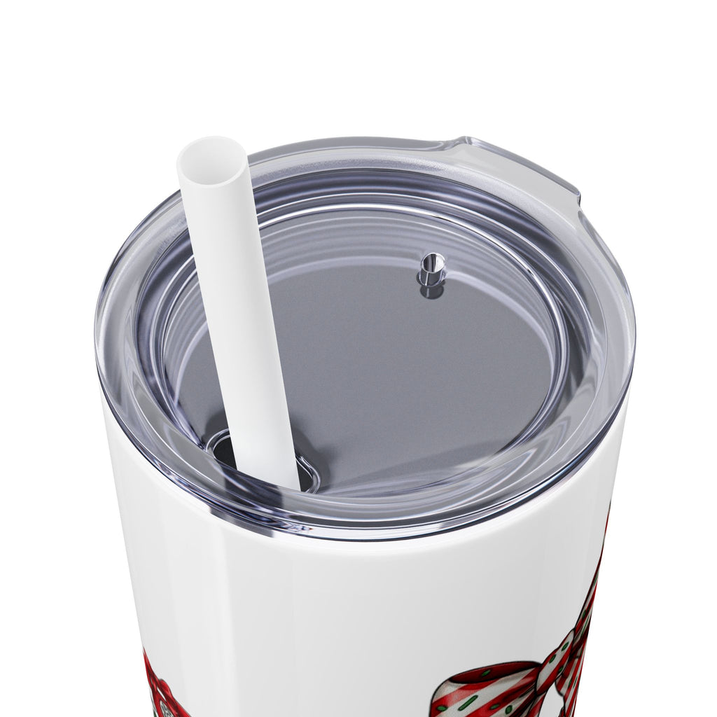 Christmas mug for the office team who keeps everything running smoothly. Candy Cane Christmas Office Secret Santa Design, 20oz with Straw