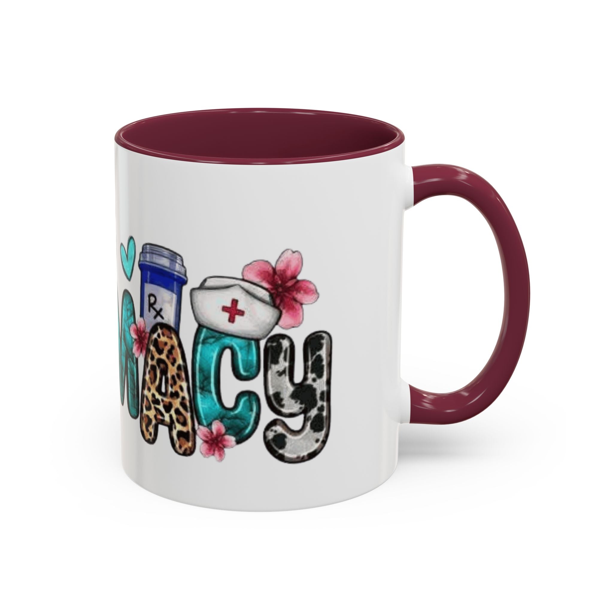 Pharmacy Nurse Coffee Mug — Cute Leopard & Teal Medical Design (11oz/15oz)Christmas mug for all healthcare heroes